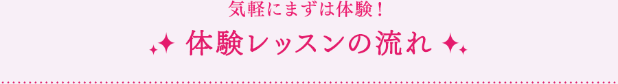 気軽にまずは体験！体験レッスンの流れ